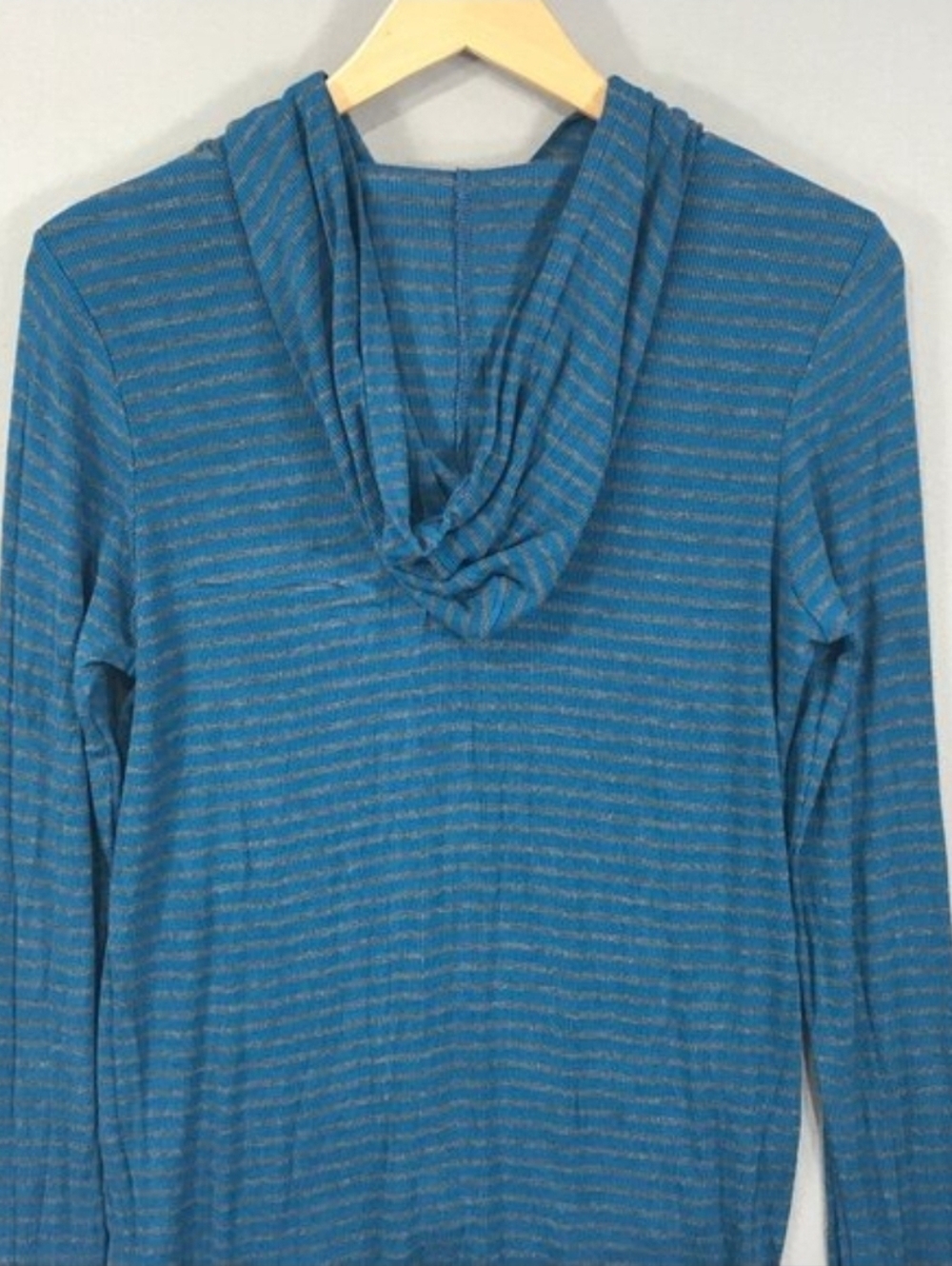 CAbi Riff Teal Hooded Henley Knit Top - Picture 4 of 5